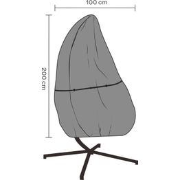 Kalustesuoja riipputuolille Brafab, Ø100x200cm, vedenkestävä, musta