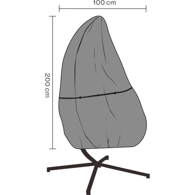 Kalustesuoja riipputuolille Brafab, Ø100x200cm, vedenkestävä, musta