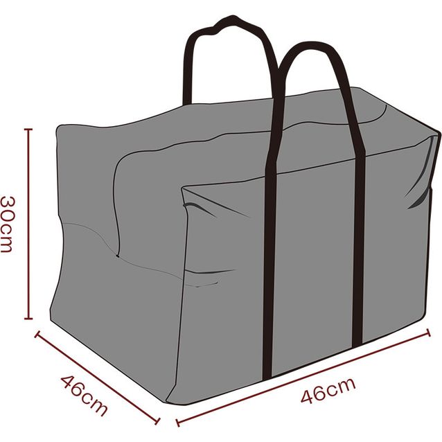 Suojakassi ulkokalusteiden pehmusteille Brafab, 46x46x30cm, hengittävä, musta