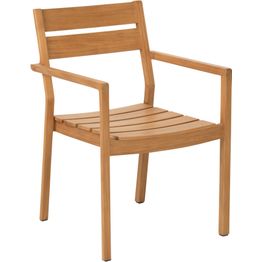 Ruokapöydän tuoli terassille Brafab Delia, käsinojilla, pinottava, tiikki