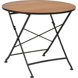 Parvekepöytä Brafab Brewer, Ø85cm, musta/tiikki