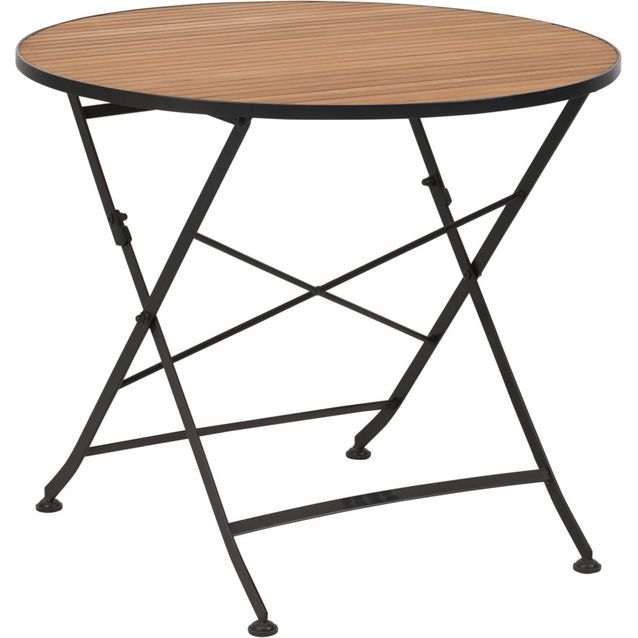 Parvekepöytä Brafab Brewer, Ø85cm, musta/tiikki