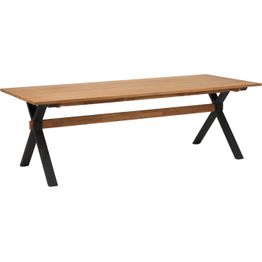 Ruokapöytä ulos Brafab Mark, 230x95cm, tiikki/musta