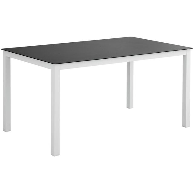 Ruokapöytä Rana, 150cm, valkoinen/musta