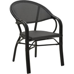 Ruokapöydän tuoli Brafab Parterre, pinottava, käsinojilla, musta