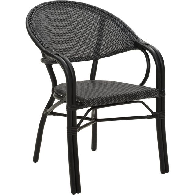 Ruokapöydän tuoli Brafab Parterre, pinottava, käsinojilla, musta