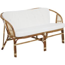 Rottinkisohva Brafab Astrakan, 2-istuttava, pehmusteella, ruskea/valkoinen