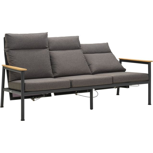 Ulkosohva Brafab Gordon, 3-istuttava, säädettävä selkänoja, harmaa