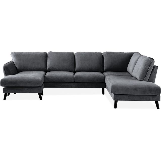 Kulmasohva Trend 6 ist oikea tummanharmaa/musta