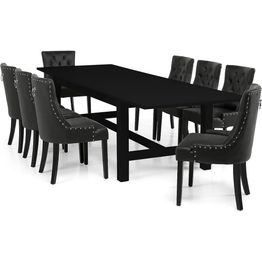 Ruokailuryhmä Altea 8 Tuva nojatuolia musta