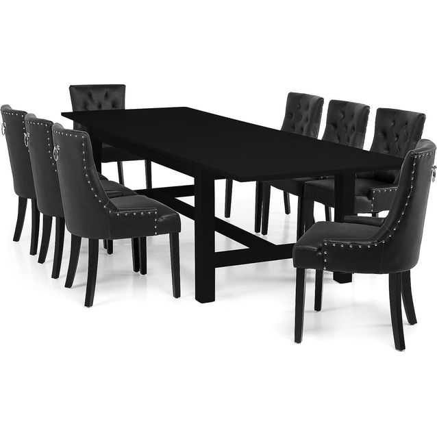 Ruokailuryhmä Altea 8 Tuva nojatuolia musta