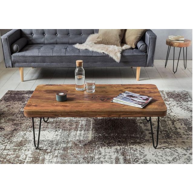 Sohvapöytä Wohnling Katsura 115cm massiivi puu/musta