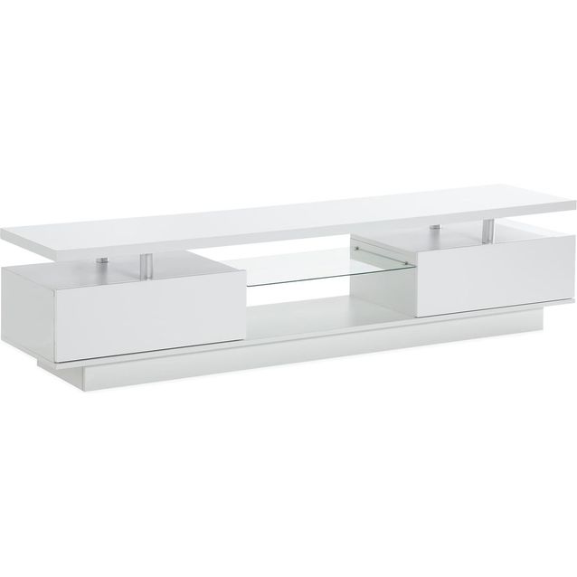 TV-taso Jugansbo 180cm 2 hyllyä LED-valaistus valkoinen