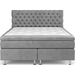 Sänkypaketti Drömvik Celine Kova Memory-patja 180x200cm sametti harmaa/kromi