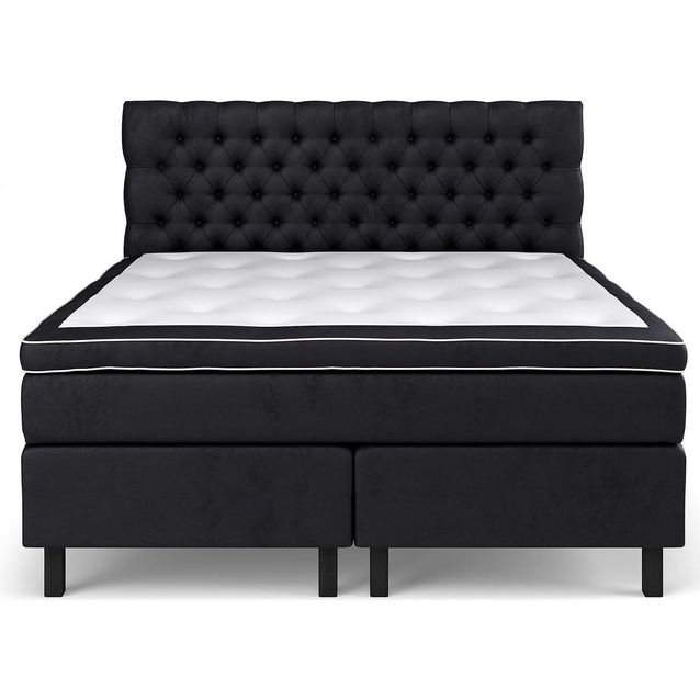 Sänkypaketti Drömvik Celine Pehmeä Memory 160x200cm sametti musta/musta