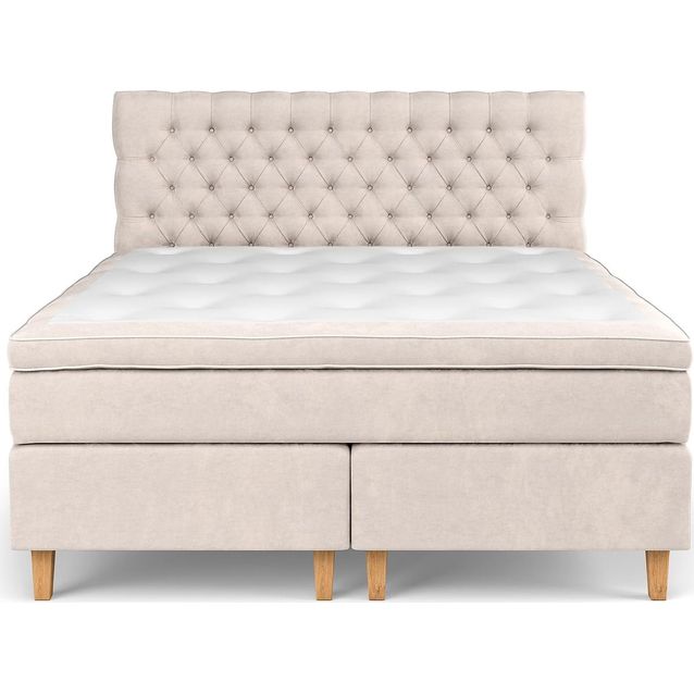 Sänkypaketti Drömvik Celine Kova Vaahto 180x200cm sametti beige/ruskea