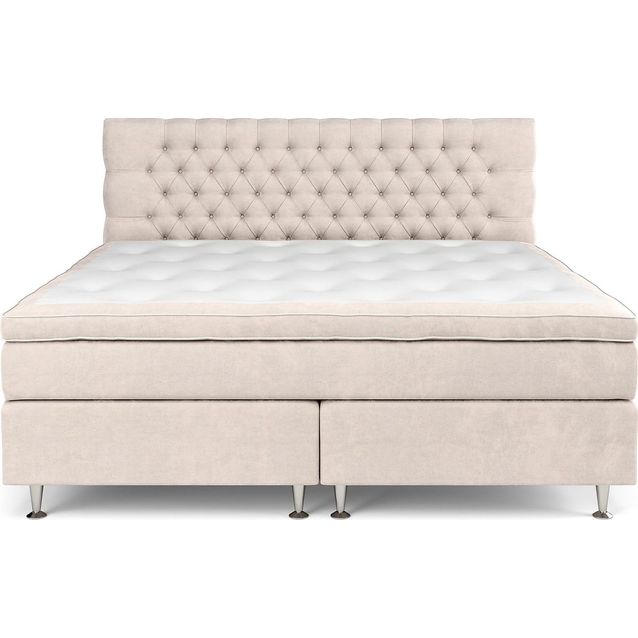 Sänkypaketti Drömvik Celine Kova/Medium Lateksi 210x210cm sametti beige/teräs
