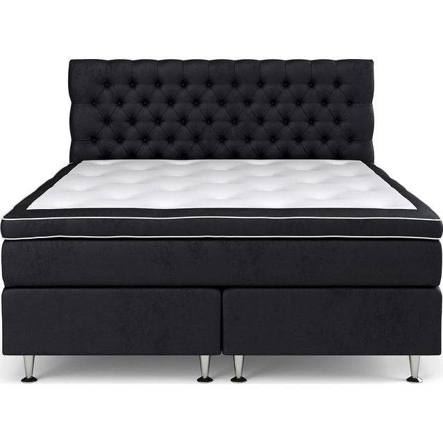 Sänkypaketti Drömvik Celine Kova/Medium Vaahto 160x200cm sametti musta/teräs