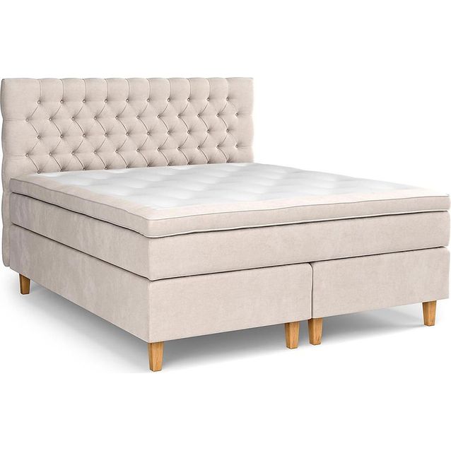 Sänkypaketti Drömvik Celine Kova/Medium Lateksi 160x200cm sametti beige/ruskea