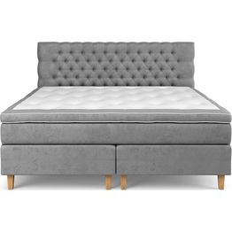 Sänkypaketti Drömvik Celine Kova Vaahto 210x210cm sametti harmaa/ruskea