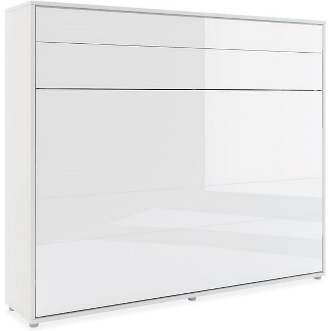 Kaappisänky 160x200cm valkoinen korkeakiilto valkoinen