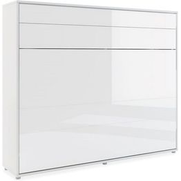 Kaappisänky 160x200cm valkoinen korkeakiilto valkoinen