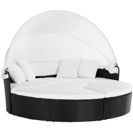 Aurinkosänky Florens säädettävä musta/valkoinen