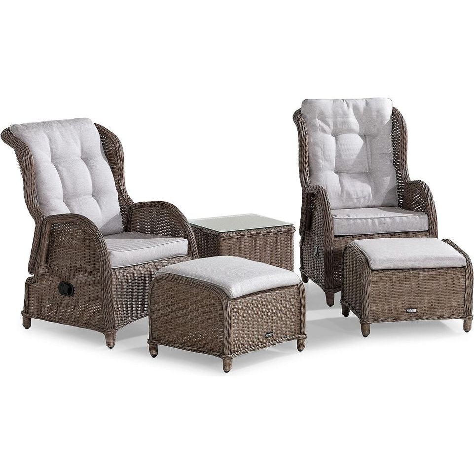 Parvekeryhmä Marcus pöytä + 2 tuolia pehmusteilla valkoinen