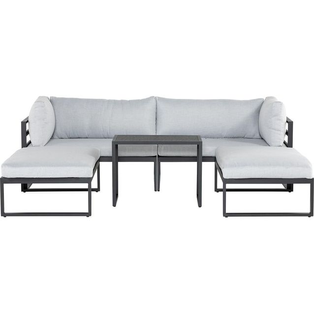 Sohvaryhmä Lowin 3-istuttava sohva + 2 rahia + pöytä harmaa/musta