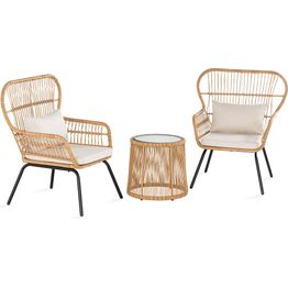 Parvekeryhmä Geanne pöytä + 2 tuolia ruskea