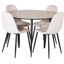 Ruokailuryhmä Azuer 100cm pyöreä 4 Pontus tuolia ruskea