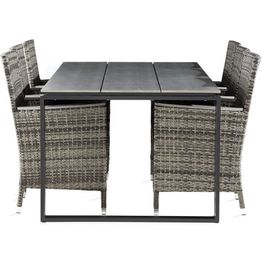 Ruokailuryhmä Turieno 210x100cm, 6 Thor Lyx -nojatuolia, harmaa