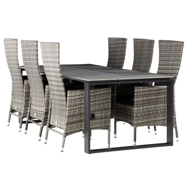 Ruokailuryhmä Turieno 210x100cm, 6 Jenny-tuolia + pehmusteet, eri värejä