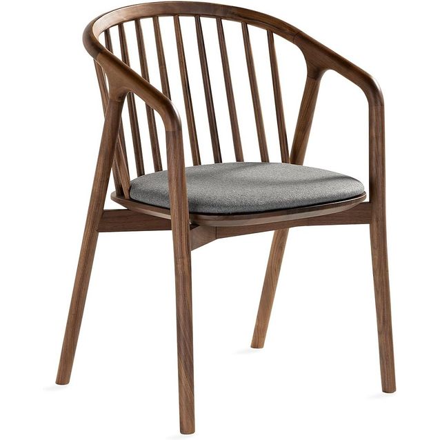 Ruokatuoli Ferike käsinojat massiivipähkinä ruskea