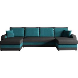 Vuodesohva tupladivaanilla ja säilytyksellä Alvared 4 ist harmaa/turkoosi