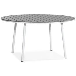 Ruokapöytä Tunis Ø140cm, valkoinen/harmaa