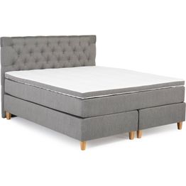 Jenkkisänky Manuela Loisto 180x200 cm kova/kova tammijalat vaaleanharmaa