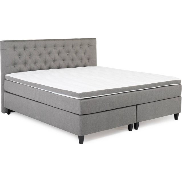 Jenkkisänky Manuela Priima 210x210 cm kova/kova mustat jalat vaaleanharmaa