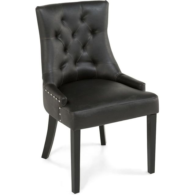 Ruokatuoli Manor House Tuva keinonahka musta