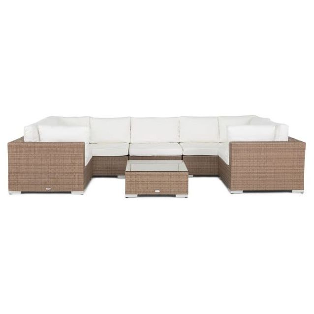 Oleskeluryhmä Bahamas 8, pöytä, hiekka/valkoinen