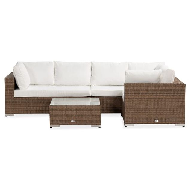 Oleskeluryhmä Bahamas 6, pöytä, kulma, hiekka/valkoinen