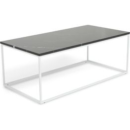 Sohvapöytä Olga 120x60x45 cm musta marmori/teräs valkoisilla jaloilla