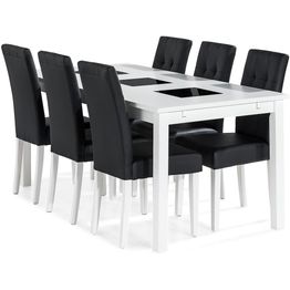 Jatkettava ruokailuryhmä Scandinavian Choice Jasmin 6 Viktor tuolia valkoinen