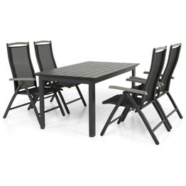 Ruokailuryhmä Auni 4 Pauliina säätötuolilla 150-210 musta ei sisällä pehmusteita