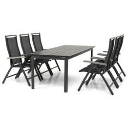 Ruokailuryhmä Auni 6 Pauliina säätötuolilla musta ei sisällä pehmusteita