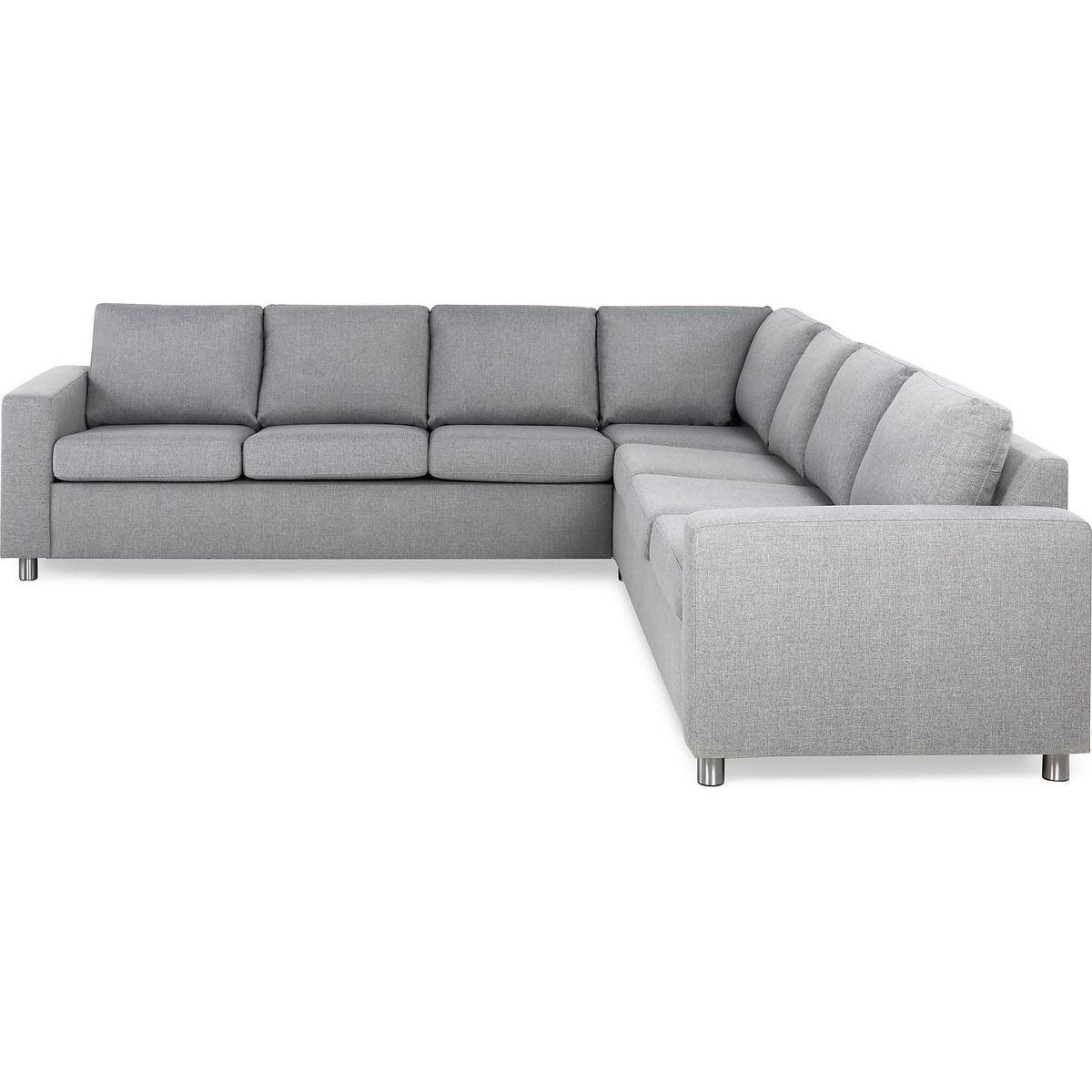 Kulmasohva Scandinavian Choice Crazy XL 6 ist pyöreät jalat vaaleanharmaa/kromi