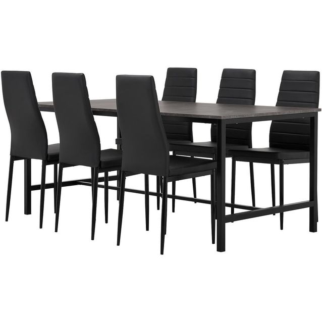 Ruokailuryhmä Betty 180cm 6 Ted tuolia valkoinen/musta