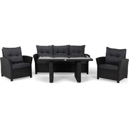 Sohvaryhmä James 3-istuttava sohva + 2 tuolia + pöytä lasilla eri värejä