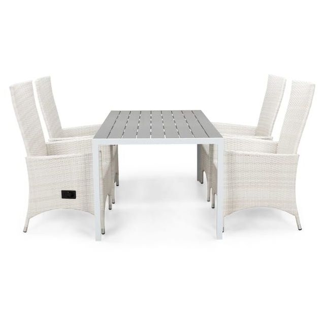 Ruokailuryhmä Tunis 150x90cm, 4 Jenny-tuolia, eri värejä