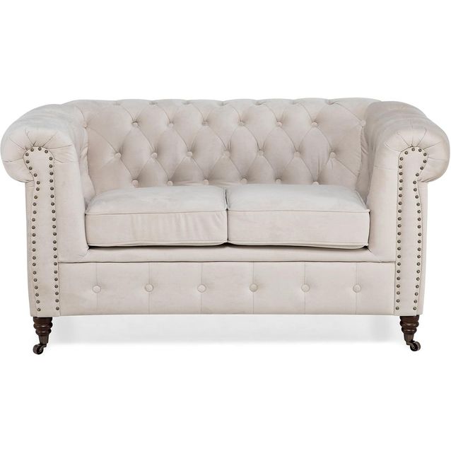 Sohva Bloomington Chesterfield Deluxe 2 ist sametti beige
